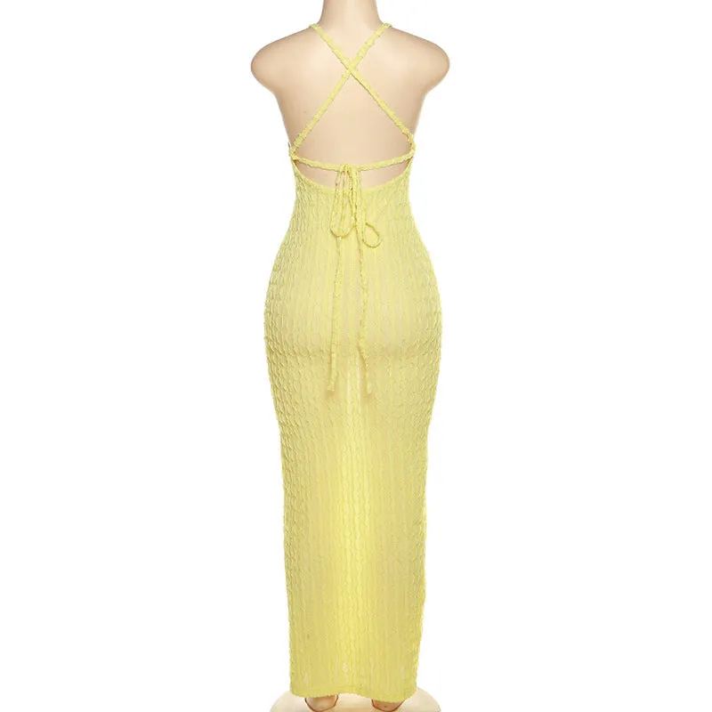 Backless Popcorn Dress