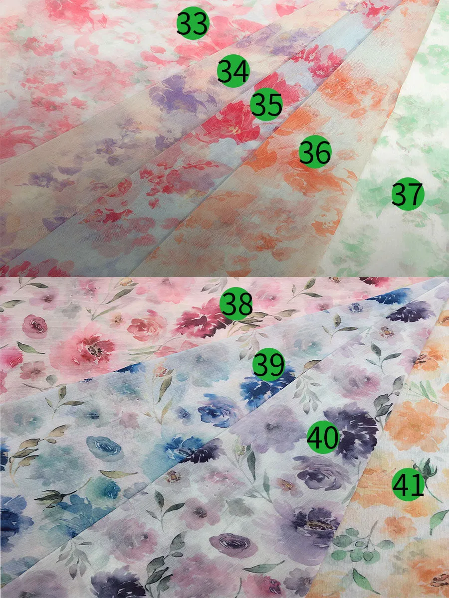 Boho Printed Long Maxi Dress Elegant for Beach Vacations Chiffon Honeymoon Dress YW240033