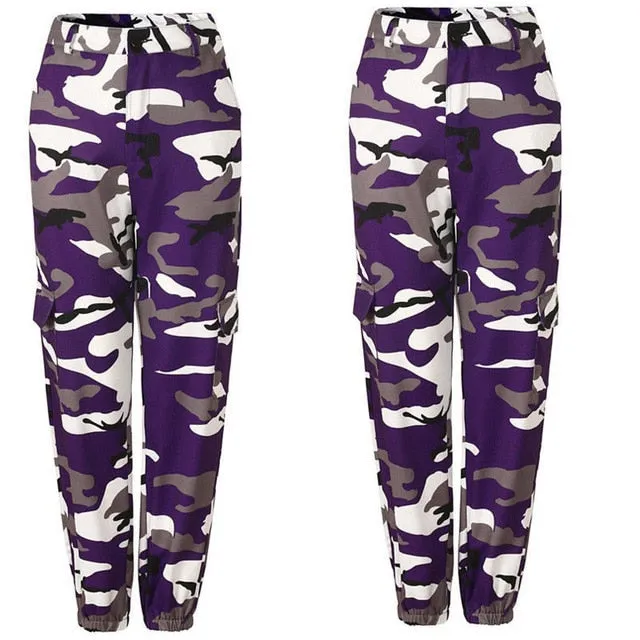 Camo Cargo High Waist Hip Hop Trousers Pants