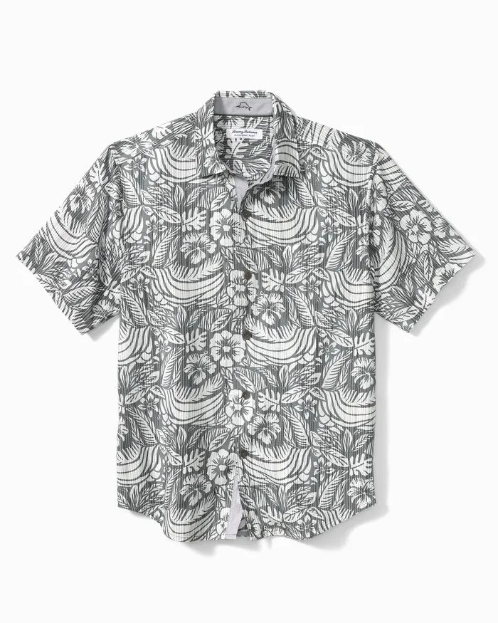 Men's Tommy Bahama | Coconut Point Cabana Blooms IslandZone® Camp | Carbon Grey
