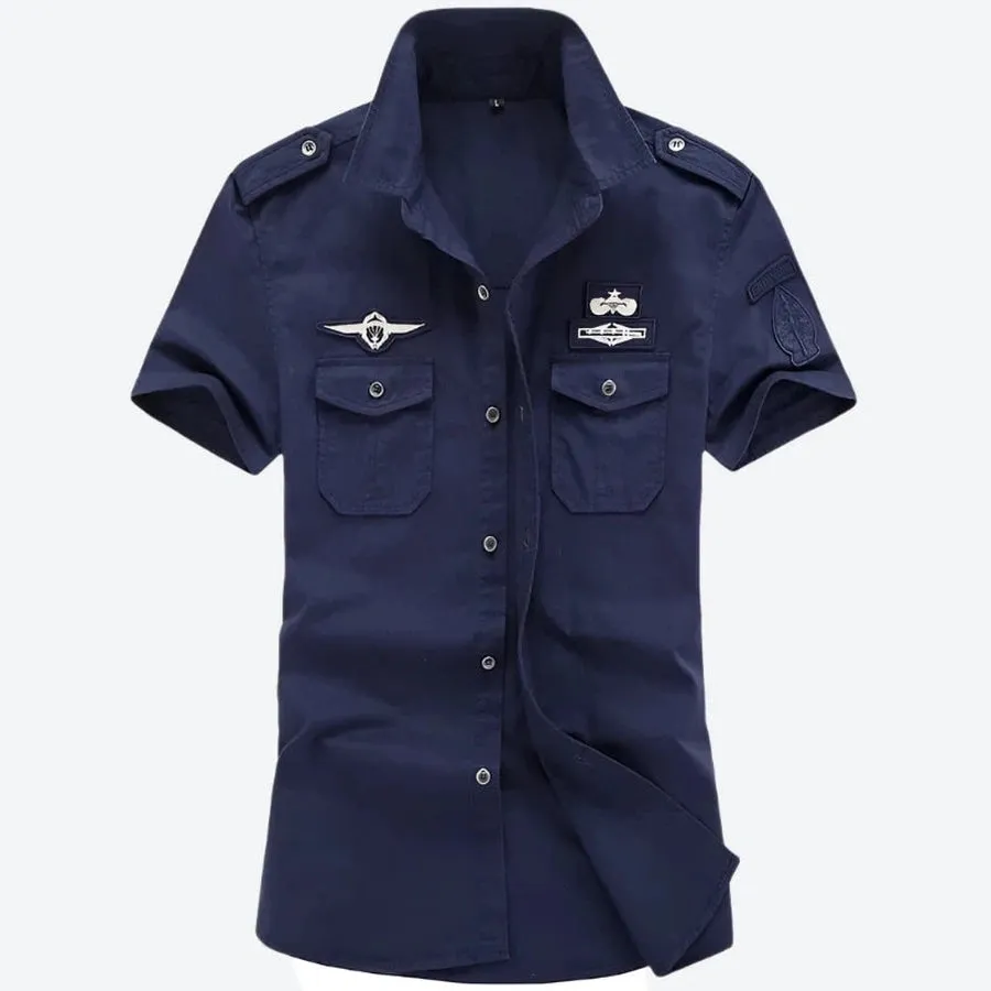 Military Patch Short Sleeve Shirts