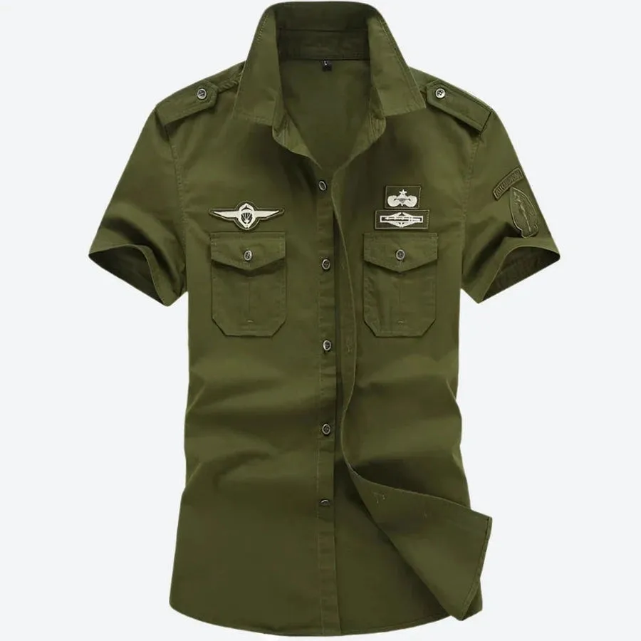 Military Patch Short Sleeve Shirts
