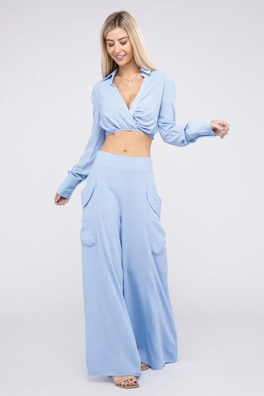 Nuvi Apparel Wrapping Style Shirts & Wide Pants
