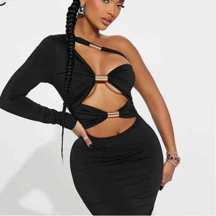 One Shoulder Bodycon Evening Dress