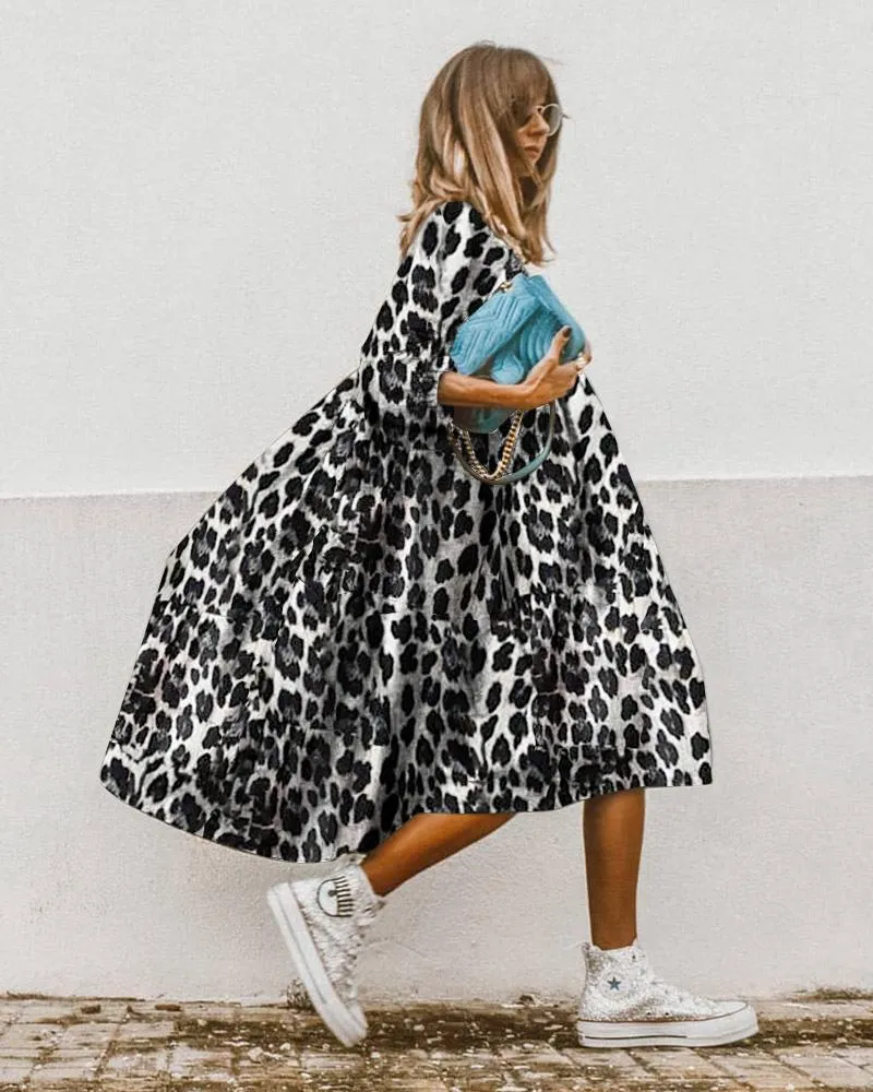 Plus Size Women Half Sleeves Floral Dresses