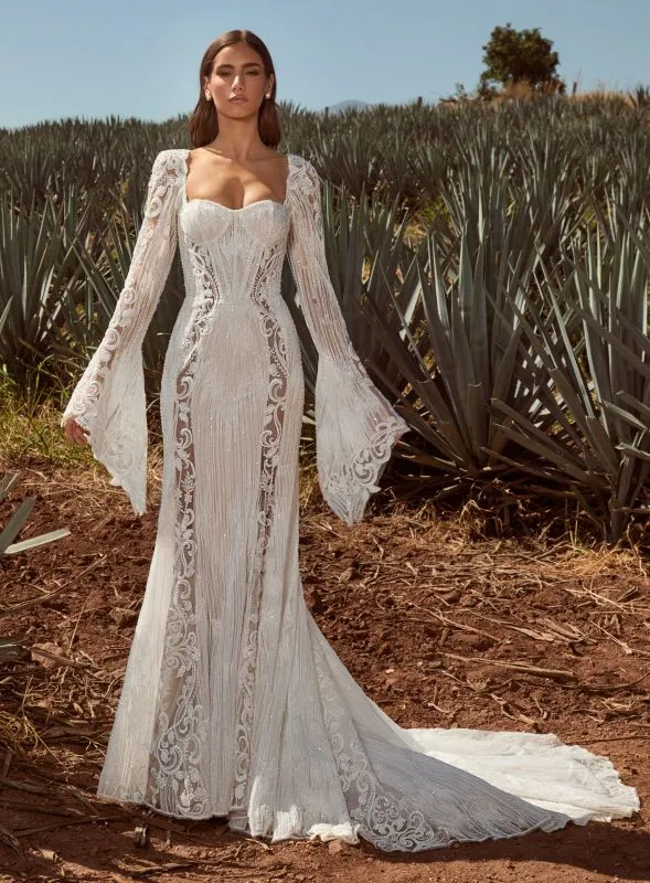 Size 14 La Perle LP2443 Burke Ivory/Light Nude Gown