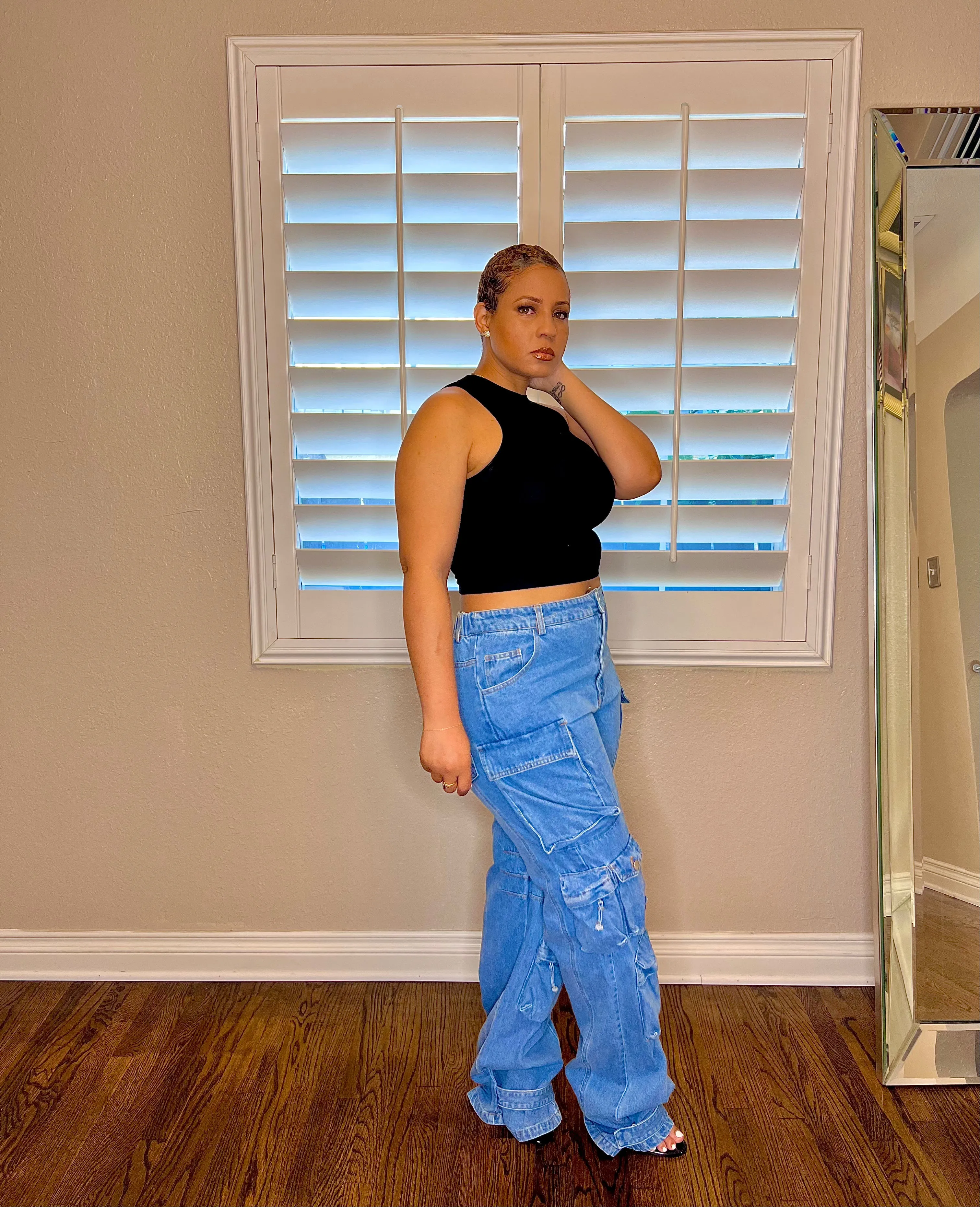 Take me there | Denim Cargo pants ships 6/3-6/13